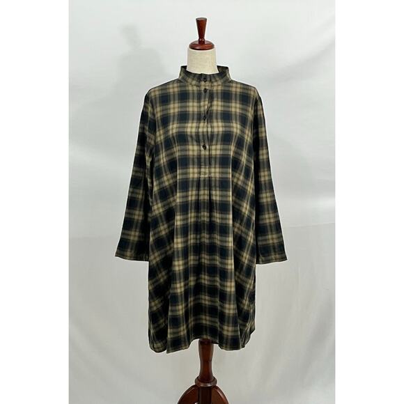 ISCHIKO Oska Sz 0 XS S Black Brown Plaid Dress NWT - Picture 1 of 9